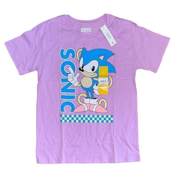 Sonic the Hedgehog Girls Kids Tee T-Shirt Shirt Large L 10-12 NWT - Picture 1 of 1